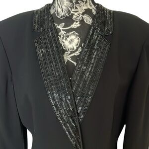 Anne Klein ll size 16 black formal jacket with beaded collar